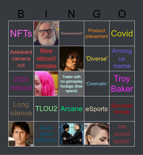 TGA 2021 Bingo Card