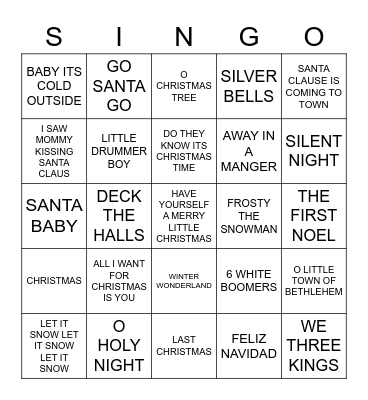 713 XMAS CLASSICS Bingo Card