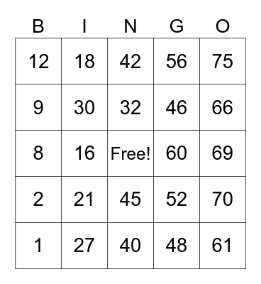 PCBINGO_352310 Bingo Card