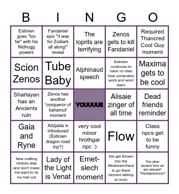 Void's Endwalker Bingo Card