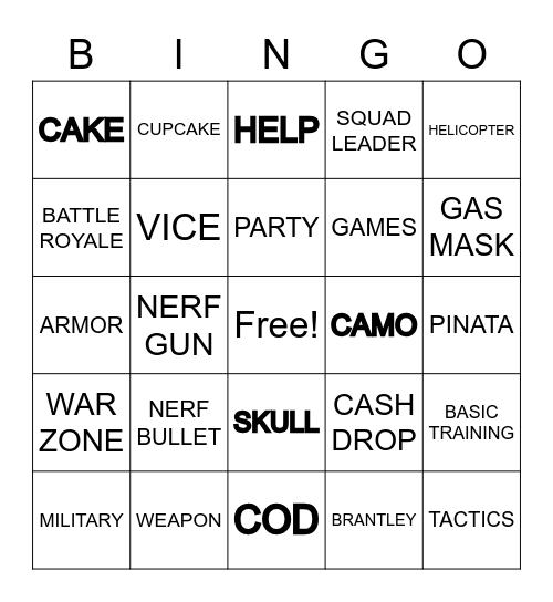 B BIRTHDAY BINGO Card