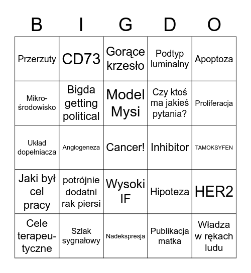 BigdoBingo! Bingo Card