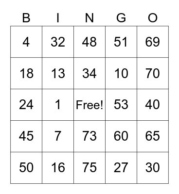 PCBingo_351214 Bingo Card