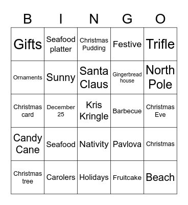 Christmas Bingo Card