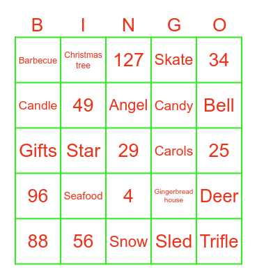 Christmas Bingo Card