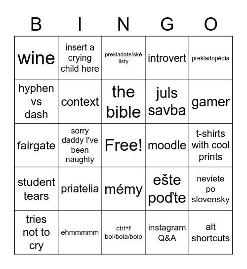 Are you Marián Kabát? Bingo Card