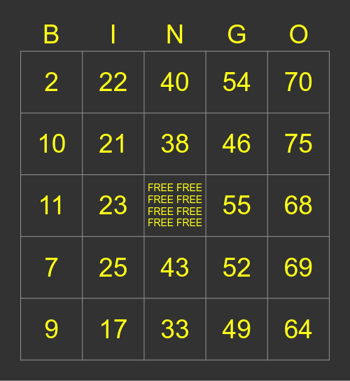 PCBINGO_351965 Bingo Card