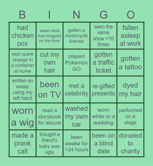 SMXD Bingo Card