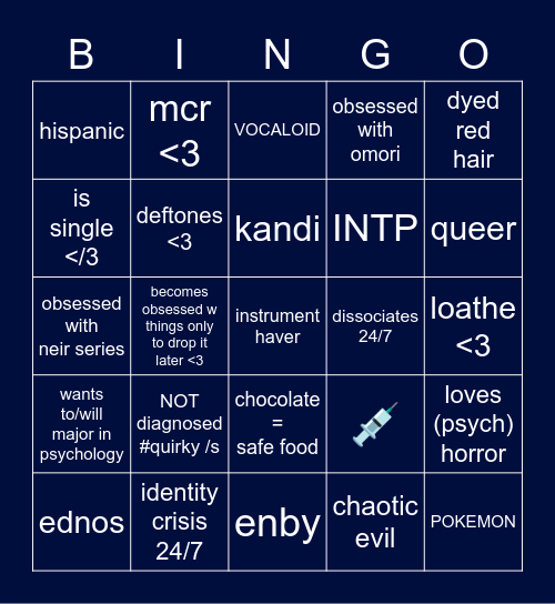 Sunny's Scrimblo Bingo Card