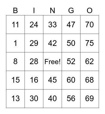 PCBINGO_355581 Bingo Card