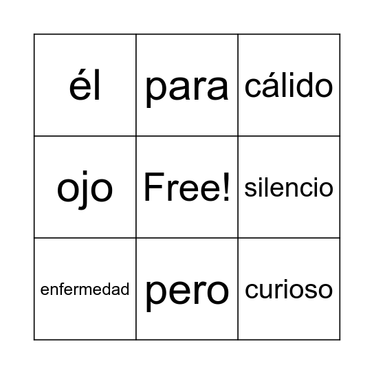 Lección 14 Senderos Bingo Card