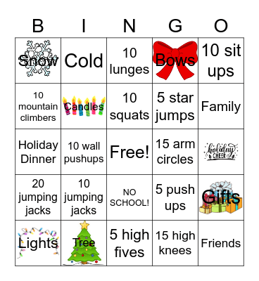 Holiday Bingo Card