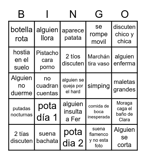 BINGO CASA RURAL Bingo Card