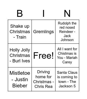 X-MAS BINGO Card