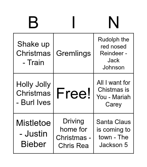 X-MAS BINGO Card