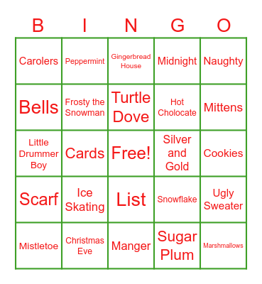 Quotient Holiday Bingo Card
