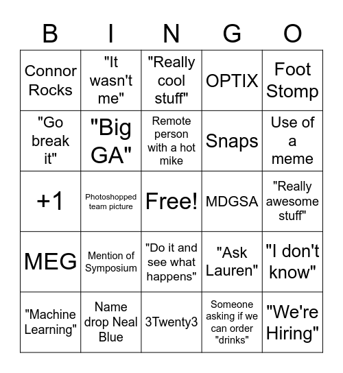 All Hands Bingo 2021 Bingo Card