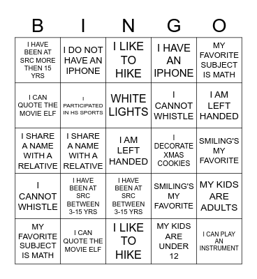 SALMON RIVER 2021 Bingo Card