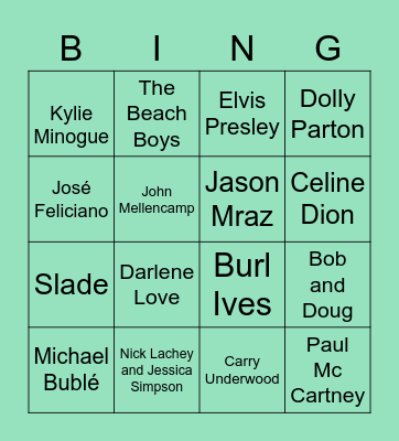 Kerstbingo Card