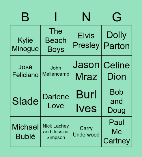 Kerstbingo Card