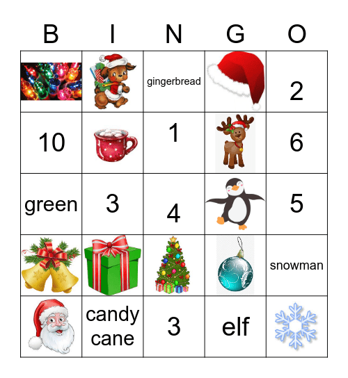 Christmas Time Bingo Card