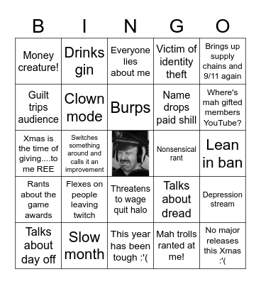 DSP start of December Bingo Card
