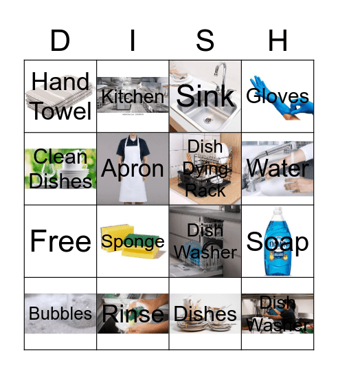 Dishwasher Bingo Card