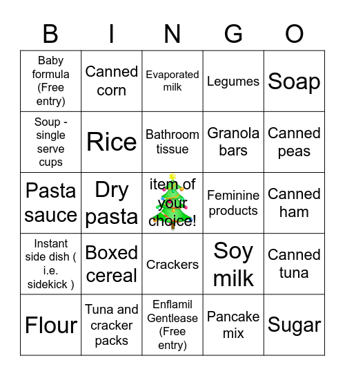 Christmas Foodbank BINGO! Bingo Card