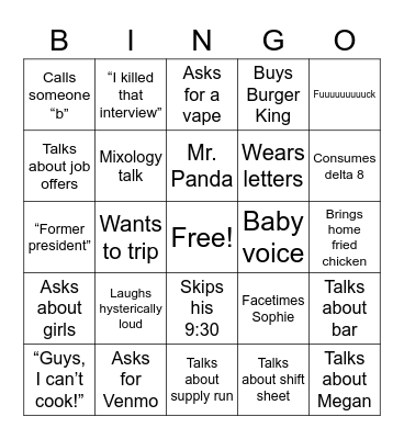 Michael Deng Bingo Card