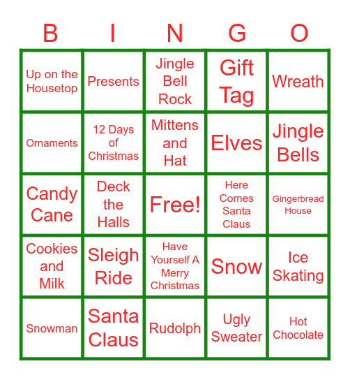 Holiday BINGO Card