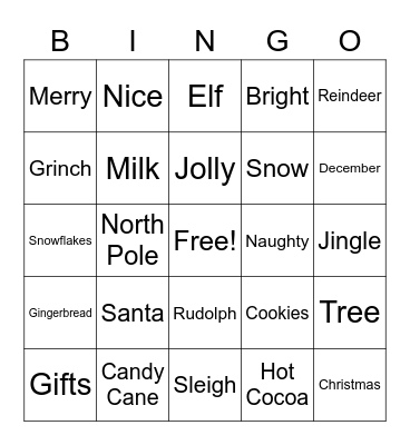 Christmas BINGO Card