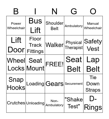 METRO TRANSPORTATION Monitor Bingo Card