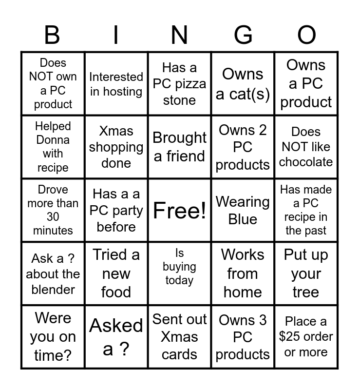 Pampered Chef Bingo Cards to Download, Print and Customize!