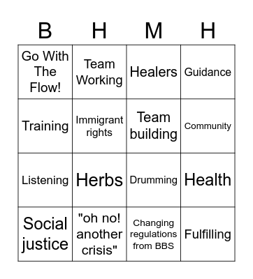 BH End of Year Bingo Card