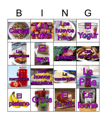 El Desayuno Bingo Card