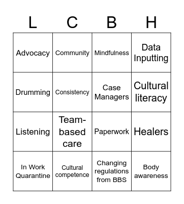 La Clinica BH EOY Bingo Card