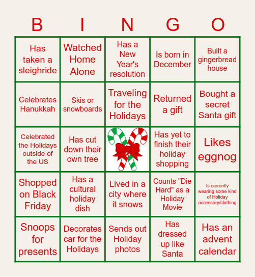 Holiday CEF Bingo Card