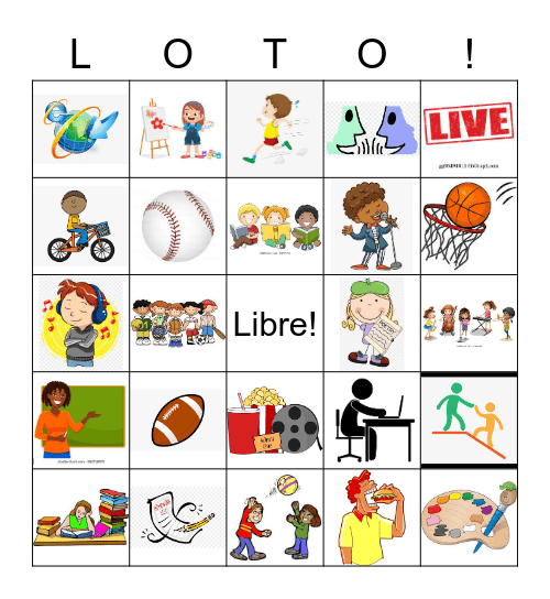 Las actividades Bingo Card