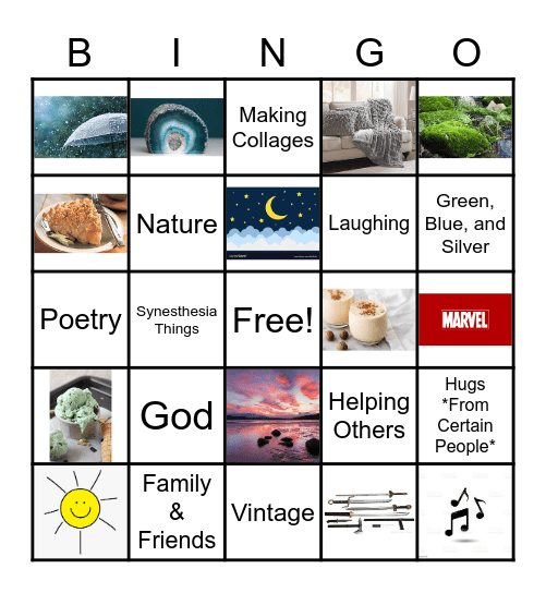 Kiersten's Favorite Things Bingo Card