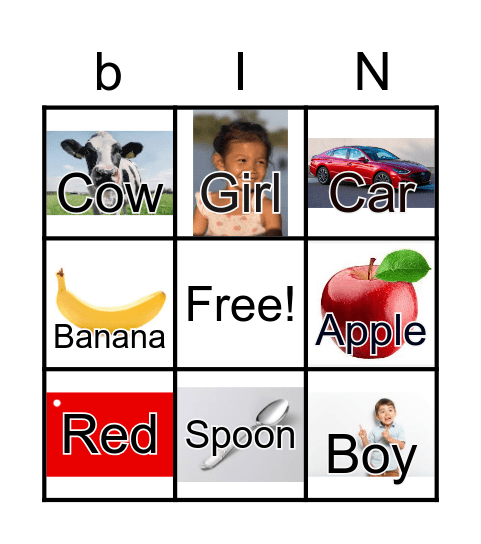 Vocabulary Bingo Card