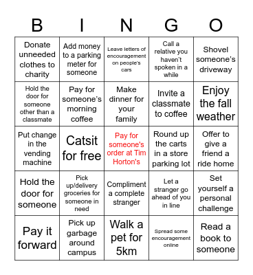 Community BINGO Card