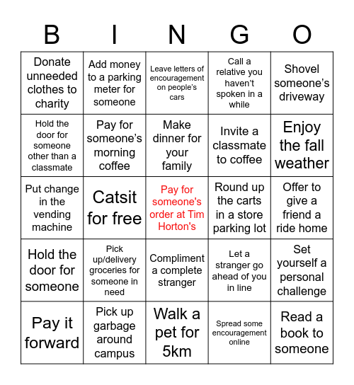 Community BINGO Card