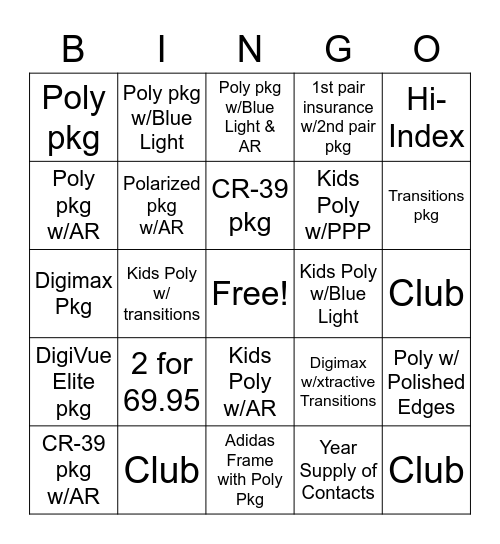 Period 12 Bingo Card