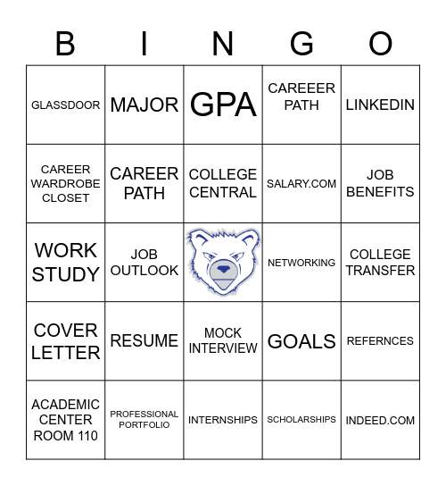 HARCUM COLLEGE Career & Transfer Services Bingo Card