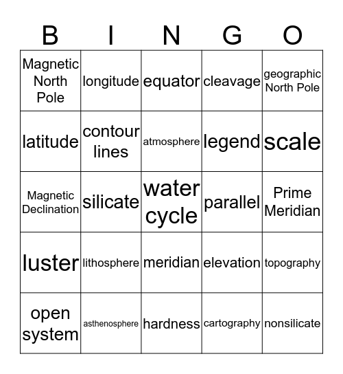 ES bingo 1 Bingo Card