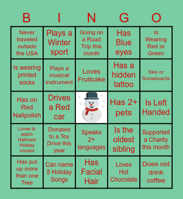 FIOD - Get to Know You! Bingo Card