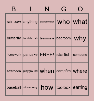 Compound! Bingo Card