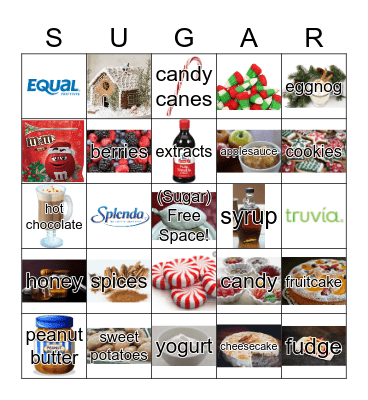 Holiday Sugar Bingo Card