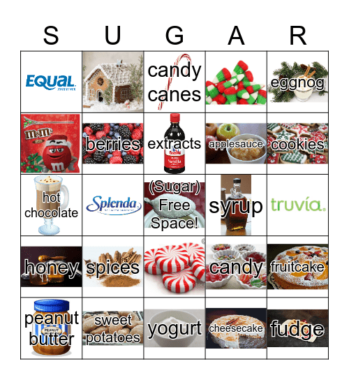 Holiday Sugar Bingo Card