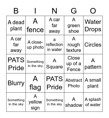 Phoro Bingo Card